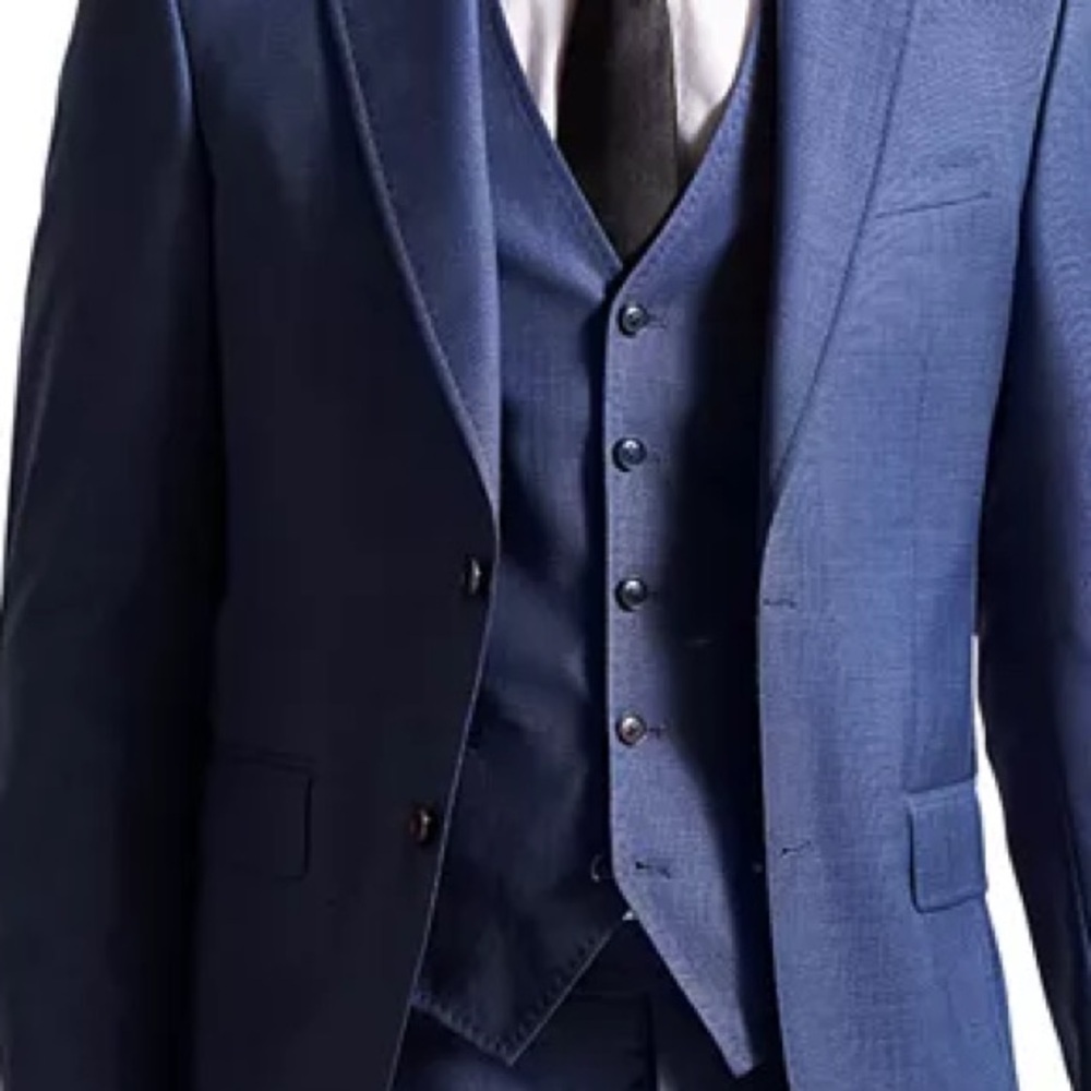 🔥NWT🔥 TED BAKER Wool Blend Waistcoat in Navy size 42 Reg - Picture 4 of 5